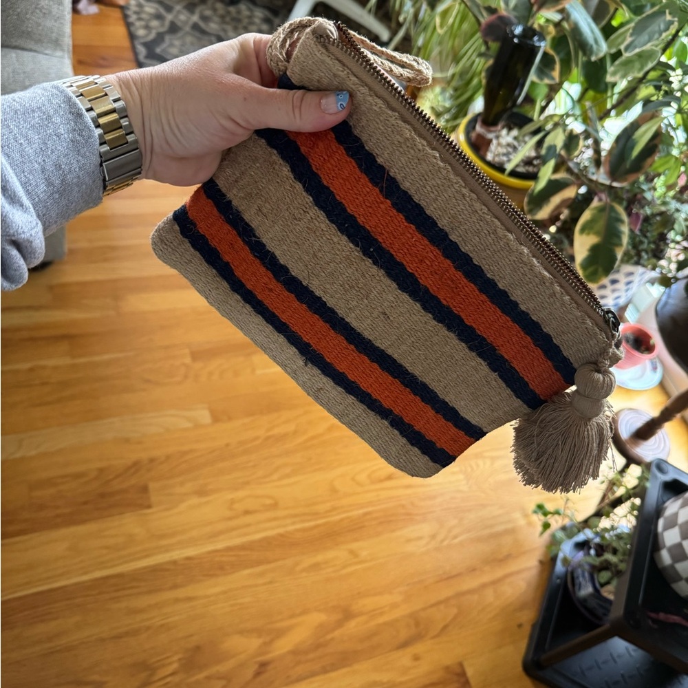 Striped Tan and Orange Bag